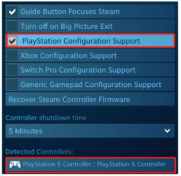 select PlayStation Configuration Support
