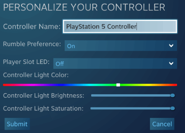 personalize the PS5 controlller