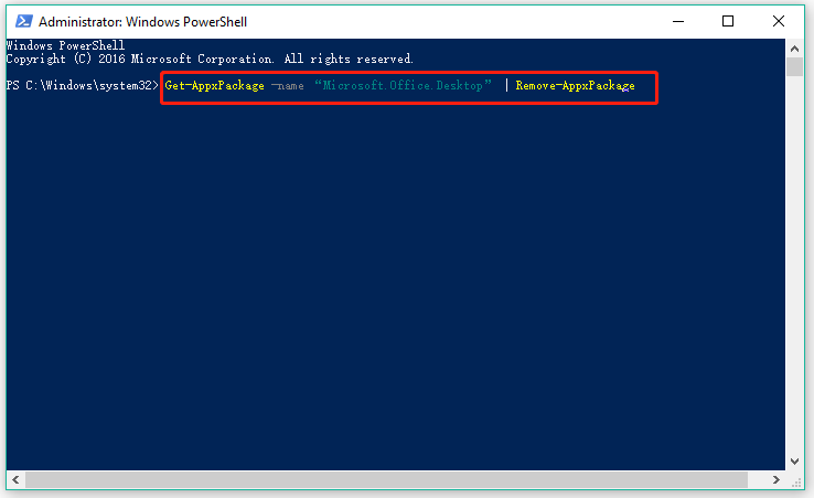 run command in Windows PowerShell