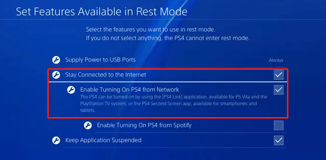 Enable Turning On PS4 from Network