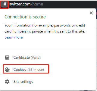 click on Cookies