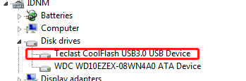 USB drive under Disk drives