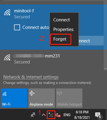 forget wireless network