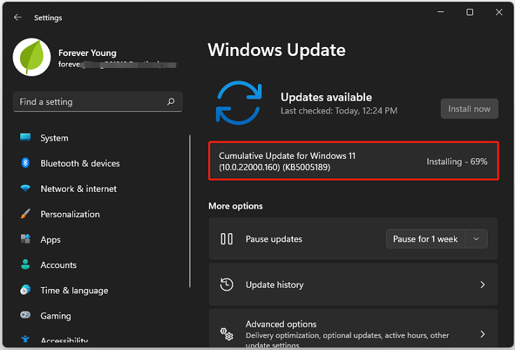 install Windows 11 update KB5005189
