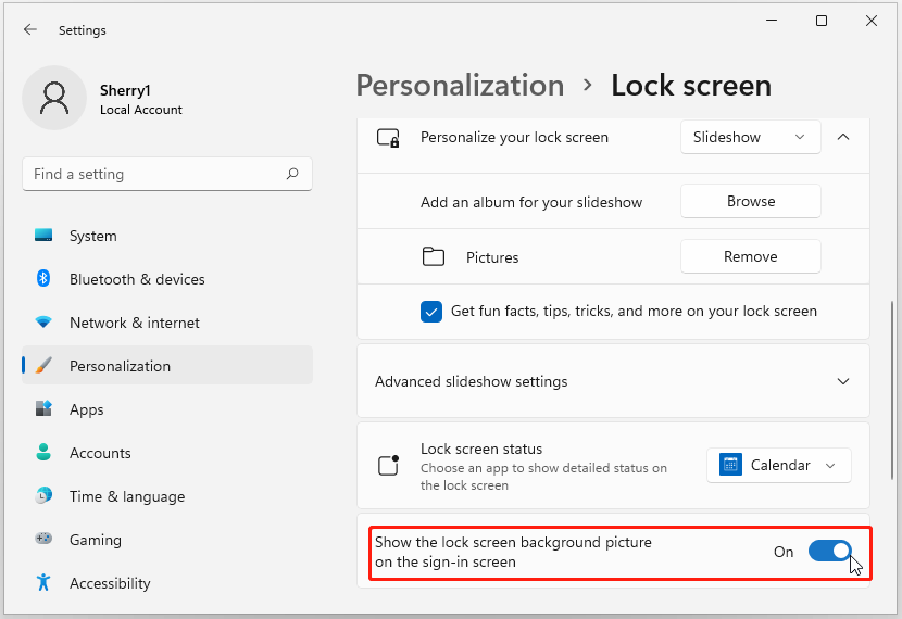 customize the lock screen on Windows 11