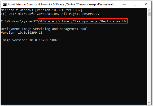 run DISM in Command Prompt
