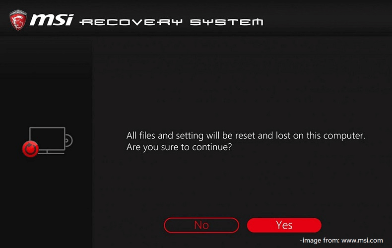 MSI recovery system