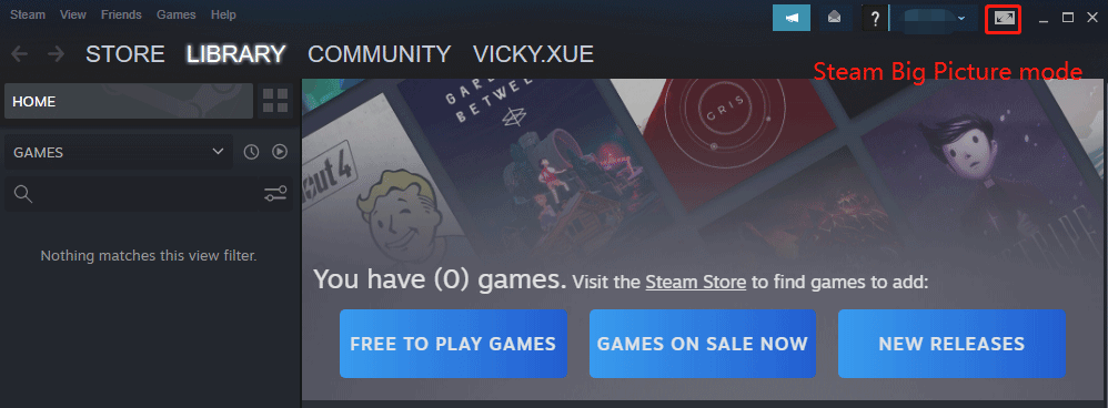 click on Steam Big Picture mode