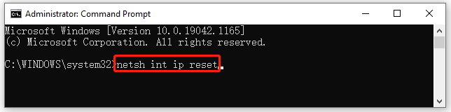 reset IP in elevated Command Prompt