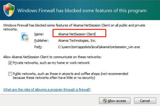 Windows Defender blocks Akamai NetSession