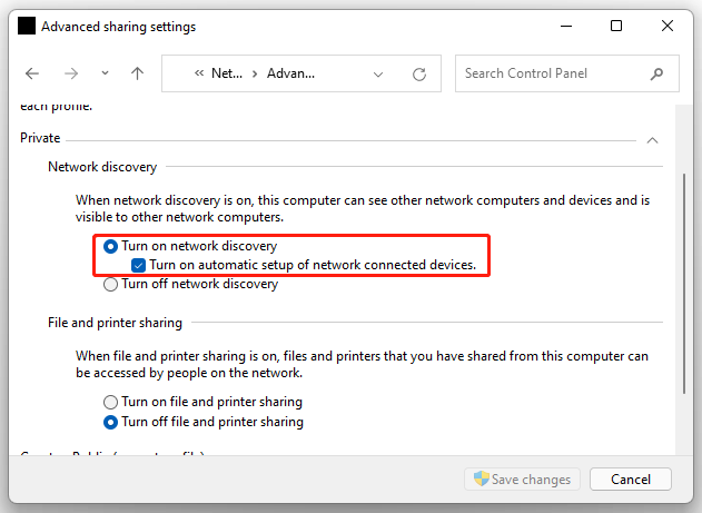 turn on network discovery in Windows 11