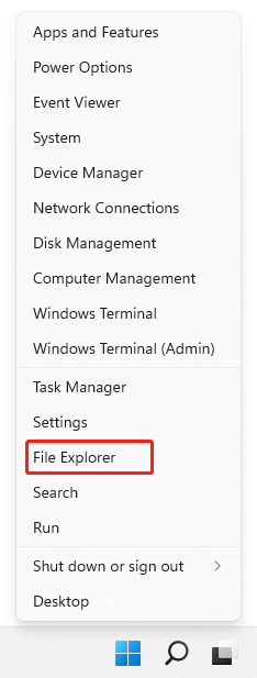 open File Explorer in Windows 11