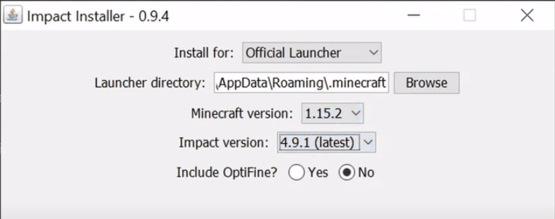 install impact installer