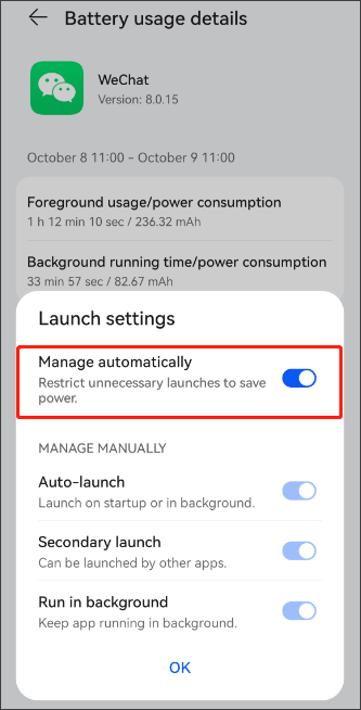 select Launch settings