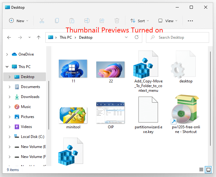 show thumbnail previews in Windows 11