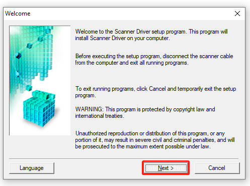 installing Canon Scanner driver