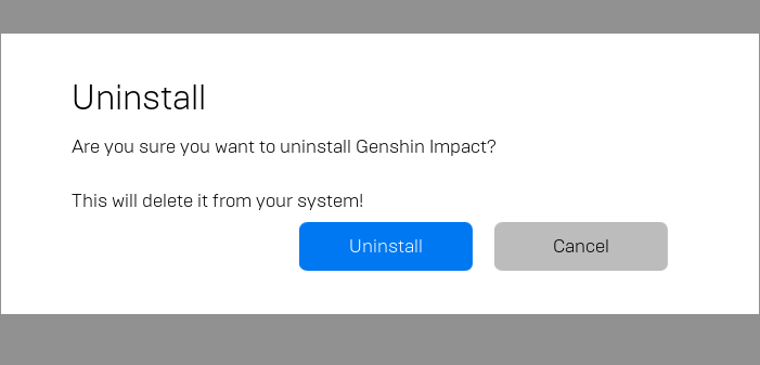 Genshin Impact uninstallation