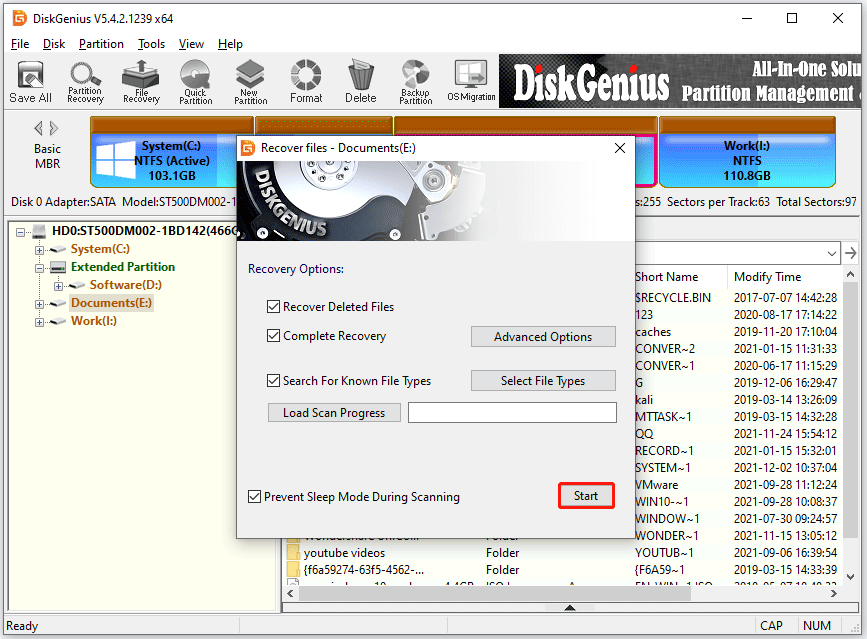 recover files using DiskGenius