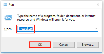 enter inetcpl.cpl and click OK