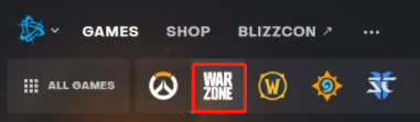 select Warzone in Battlenet
