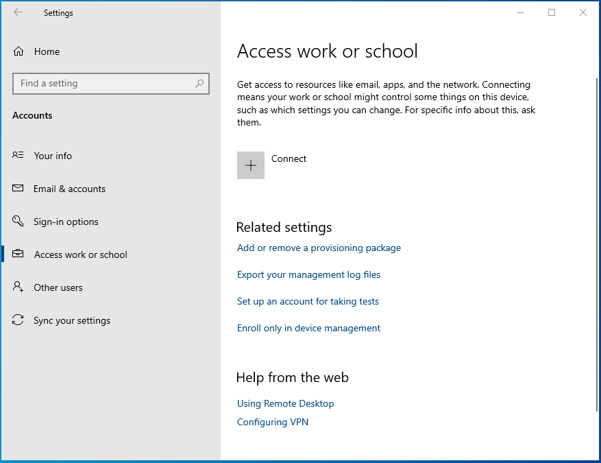 add a school or work account to Windows 10/11
