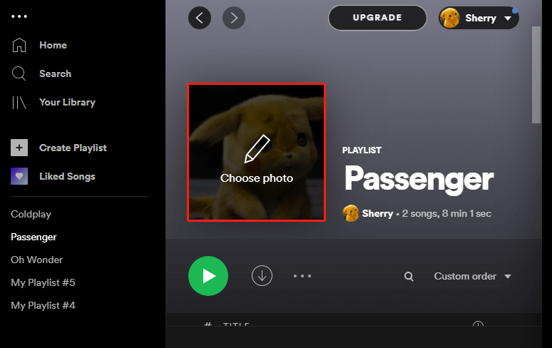 change Spotify playlist picture