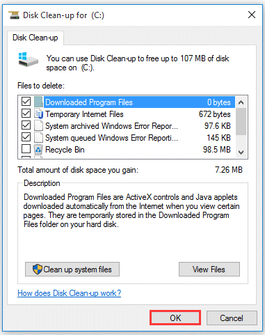 perform a disk cleanup
