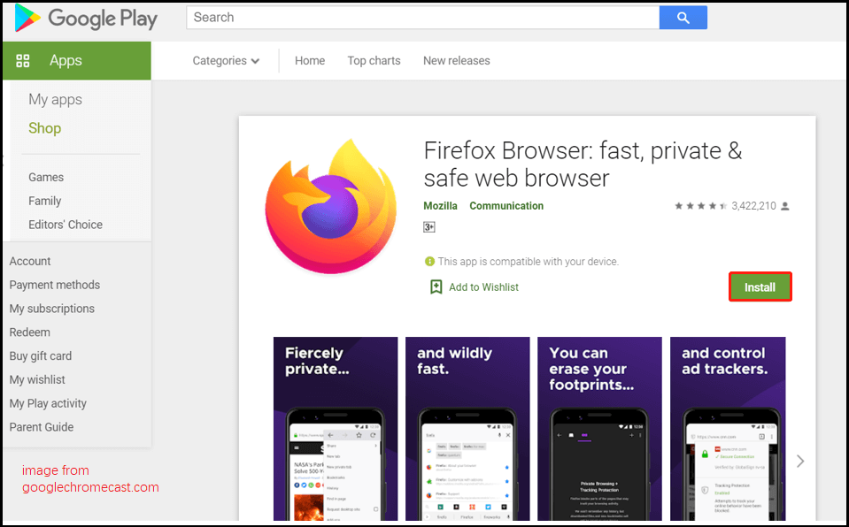 install the Firefox app