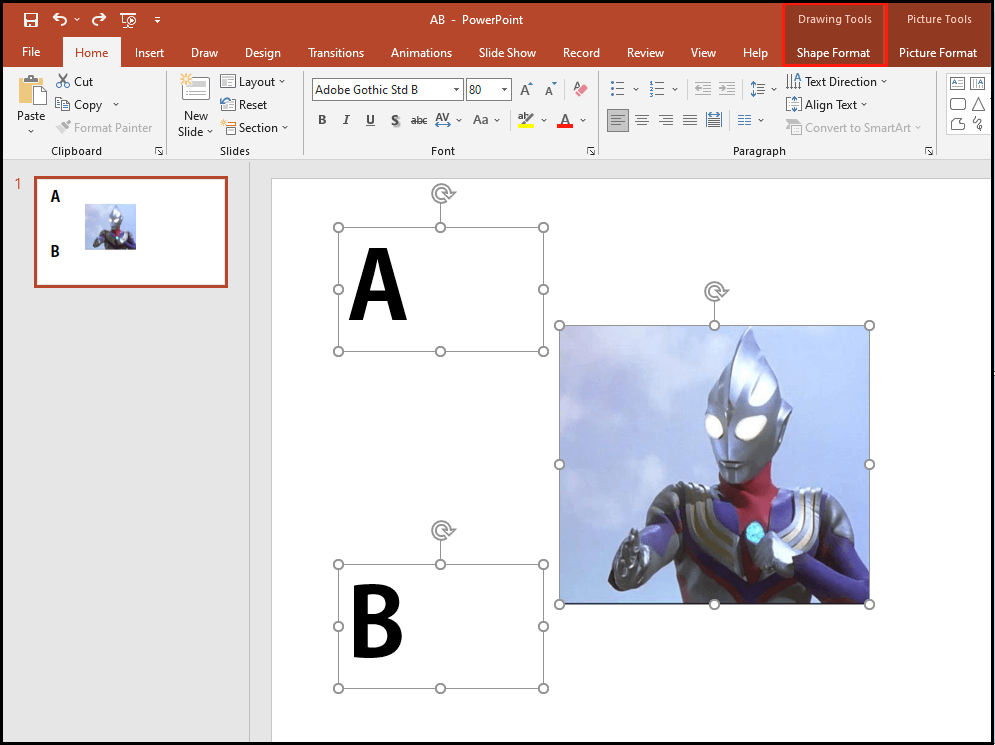 click the Shape Format tab