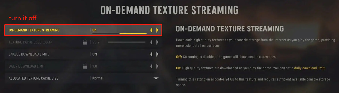 On Demand Texture Streaming