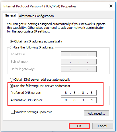 change DNS Server to Google on Windows 10