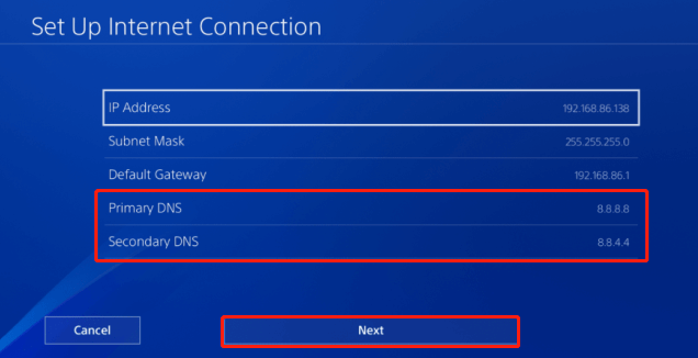 change DNS to Google on PS4