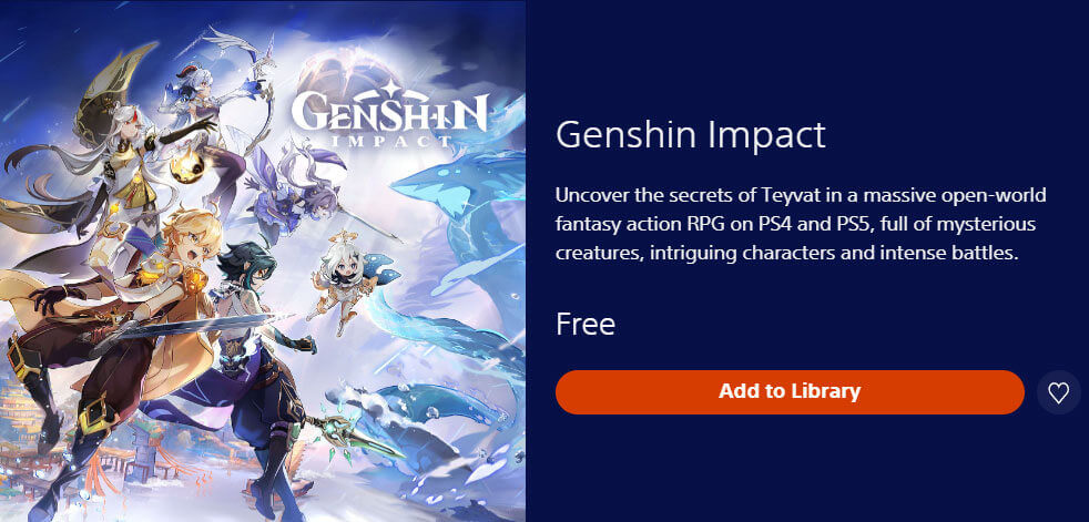 Genshin Impact on PS4 and PS5