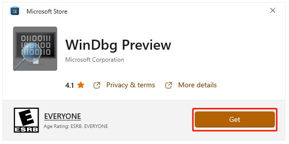 download WinDbg on Windows 10