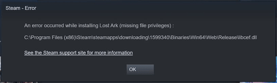 Lost Ark not downloading on Steam