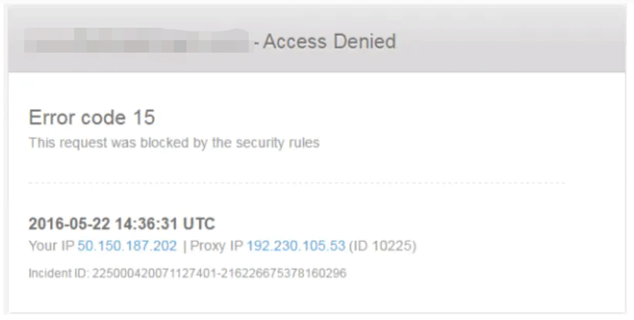 access denied error 15