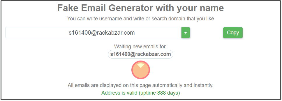fake email generator with your name