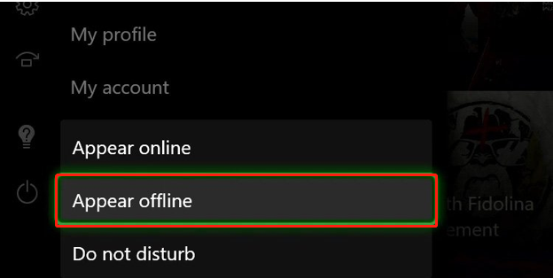 click the appear offline option