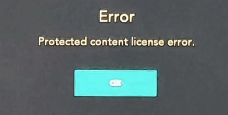 protected content license error Roku TV