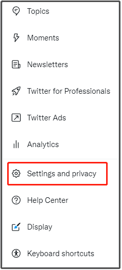 click Settings and privacy