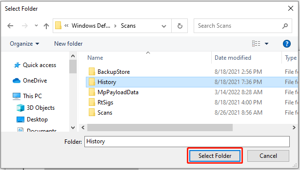 click Select Folder