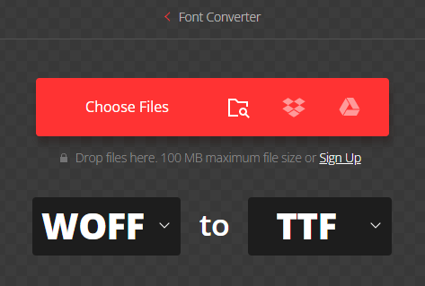 click on the Choose Files button