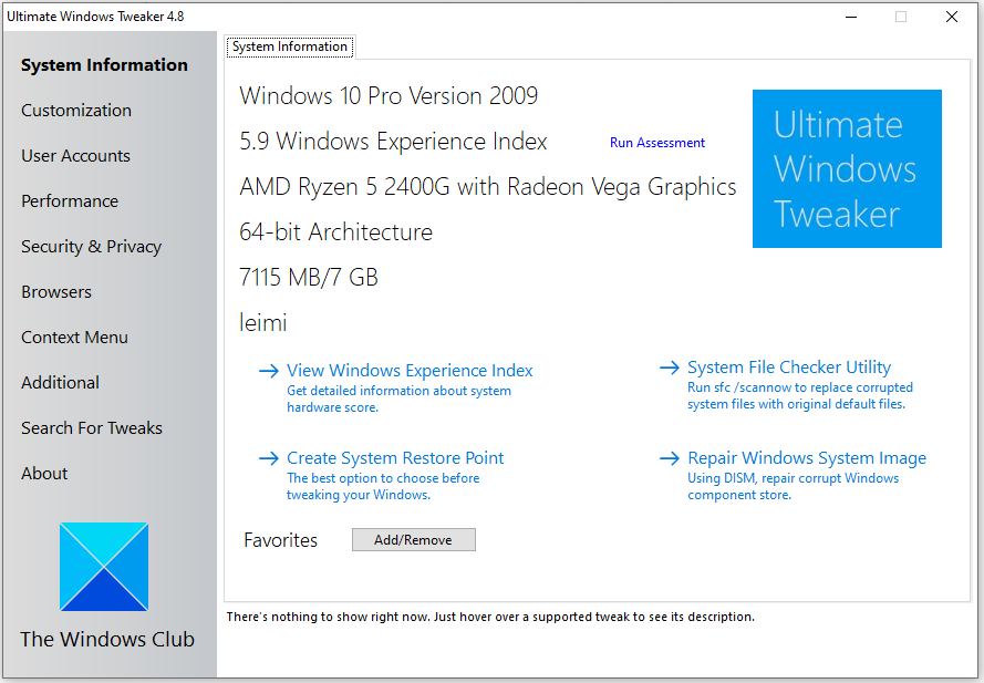Ultimate Windows Tweaker 4.8