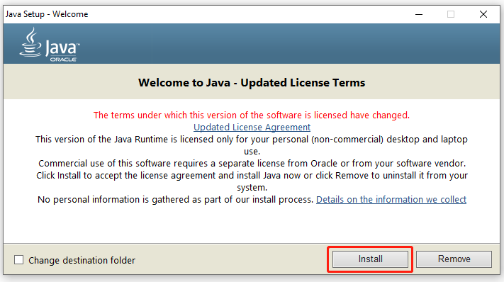 install Java Runtime Environment