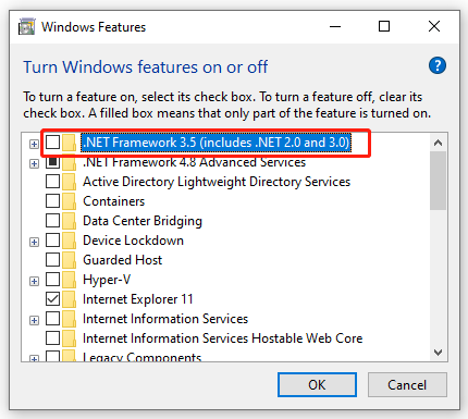 check Windows Features