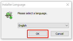 select Installer language