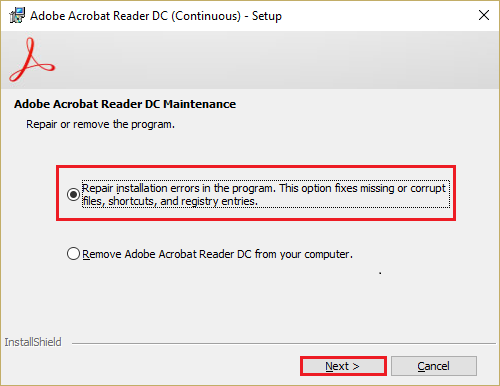 Repair Adobe Acrobat Reader