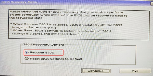 recover BIOS on Dell