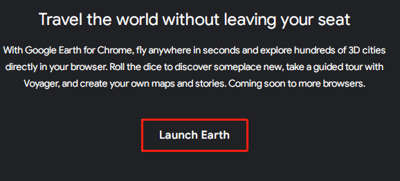 click Launch Earth