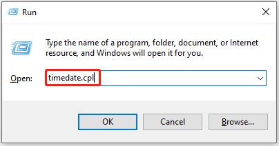 Open the Date and Time window